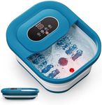 COMFIER Foldable Foot Spa Massager with Heat, Pedicure Spa with Pressure Point Massage Rollers & Bubbles, Heated Foot Bath Tub for Relaxation & Stress Relief (Blue)