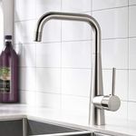 B Backline Brass Kitchen Sink Mixer Tap | Hot & Cold Kitchen Faucet | 360 Degree Swivel Spout | Kitchen Sink Tap | Kitchen Faucet Deck Mounted | Tap for Kitchen Sink (Brushed Nickle)