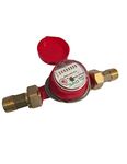 DAE AS250U-100RP 1" Hot Water Meter with Pulse Output, Measuring in Gallon + Couplings