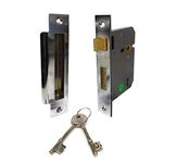 XFORT 76mm 5 Lever Sash Lock Satin Chrome, Door Lock, High Security Mortice Door Locks with Keys, Front Door Lock with Fully Enclosed Keep, Mortice Lock Internal Or External with Rotating Latch.