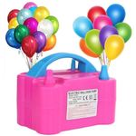 UJIE 600W Dual Nozzle Electric Air Balloon Pump Machine- Balloon Pump, Balloon Blower Machine Ideal For Party And Decorations, Time-Saving Balloon Machine Inflator, Pink