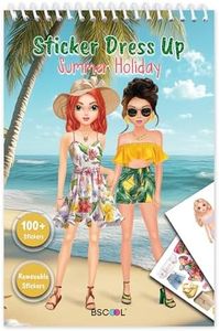 BSCOOL Sticker Dress Up Summer Holiday Theme - Sticker Activity Book for Kids. Learn Girls Fashion Design with Stickers and Guides for Kids 5 and Up. Dress Up Games