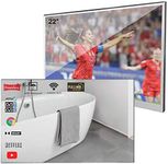 Soulaca 22 Inches Smart Mirror TV for Bathroom Android System, Waterproof Wall Mounted Built-in WiFi & Bluetooth Vanity Mirror Display ATSC Tuner New