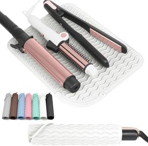 Larger Size Curling Iron Heat Resistant Silicone Mat Portable Travel Hot Tools Pad Cover for Flat Iron Hair Straightener and Other Hair Styling Tools(12" x 9")