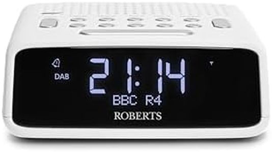 Roberts ORTUSDAB FM/DAB/DAB+ Bedside Alarm Clock with large LCD VA Display, white