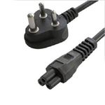 Generic Basics 1M ISI Marked 250V Copper Power Cable Cord for 3 Pin Laptop Adapter Charger (Black)