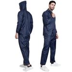 HACER Fantasy Raincoat with Pants for Men Waterproof Full Length Hood & Pockets Rainwear for Gents & Boys Carry Bag Included- (Navy Blue, Size- XXL, 1 Pc)