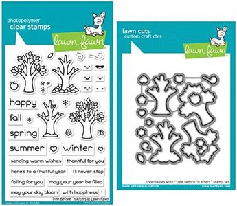 Lawn Fawn Tree Before 'n Afters Clear Stamps and Coordinating Dies, Bundle of 2 Items (LF2018, LF2019)