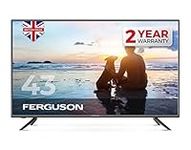 Ferguson 43" Full HD LED TV With Freeview HD, USB & 3 x HDMI - British Manufacturer - F4320DVB (New 2020 Model), BLACK