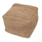 Holibanna Footstool Furry Tatami Cushion Cushioned Foot Stool Footrest Stool Bean Bag Woven Pouf Tatami Floor Pouf Poofy Woven Chair Cushion Cotton Linen Foot Mat Large