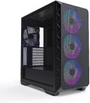 Montech AIR 903 MAX, E-ATX Mid Tower Case, High Airflow, 3X 140mm ARGB PWM & 1x 140mm PWM Fans Pre-Installed, Tempered Glass Side Panel, Mesh Front, Type-C, Support 4090 GPUs, Black