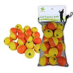 Foretra - 18 Pack Foam Practice Golf Balls -Yellow/Orange - Realistic Feel with Limited Flight - Includes Carrying Mesh Bag/Ideal for Indoor or Outdoor Practice