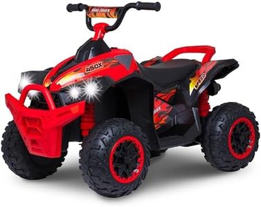 Kid Trax 12V ATV Ride On - Electric ATV, 2 Speed, Ride On Toys, Led Headlights, Quad Four Wheelers, Forward and Reverse, Kids Car Ride On, Indoor/Outdoor Toys, Max Weight 77 lb, Ages 3-8, FIRE RED