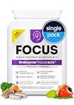 Brainzyme® Focus Elite [Single Pack] ADHD. Stress Free Focus, Energy, Positive Mood & Memory. Panax Ginseng, Ginkgo Biloba, Guarana, Theanine, Choline, Probiotic. 8 Hour Energy Boost.