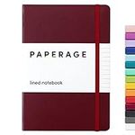 PAPERAGE Lined Journal Notebook, (Burgundy), 160 Pages, Medium 5.7 inches x 8 inches - 100 GSM Thick Paper, Hardcover