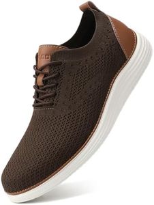 Wide Shoes for Mens Casual Dress Sneakers Business Oxfords Mesh Breathable Walking Shoes Tennis Comfortable Wide Width Brown EU45.5