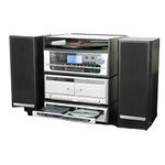 Steepletone Capitol Music Stack System, CD Burner. CD RECORDING 6-in-1 Modular Music System. Vinyl Record Turntable, Twin CD, Twin Cassette. MP3, USB, FM Radio, AUX, Remote. Amp/Speakers. Black/Silver