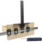 Adjustable Drill Guide Sleeve Cabinet Hardware Jig Template Wood Drilling Doweling, Pocket Hole Jig for Installation of Handles, Knobs on Door and Drawer Pull (Black)