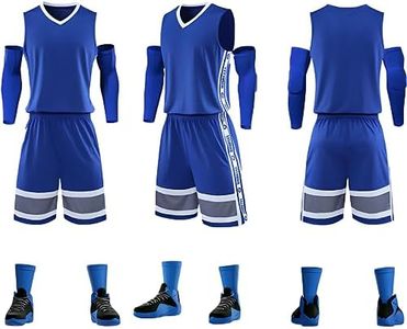 Custom Basketball Jerseys Any Name Number Team Logo -Moisture Wicking- Basketball Jerseys for Men Boys Kids Adult in (Blue)