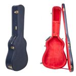 Crossrock Relief Series Dreadnought Guitar Case for Gibson J-45 / Martin D-Style | Carved Ocean Blue Finish, Deep Scarlett Velvet Interior, Lock – Premium Wooden Hardshell (CRW630DOB)