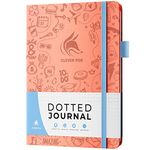 Clever Fox Dotted Journal 2.0 – Compact Planning and Sketching Dot Grid Notebook 120 GSM Thick, No-Bleed Paper – Planner with Pen Loop, Pocket, Ribbons, Stickers – A5 – Light Pink