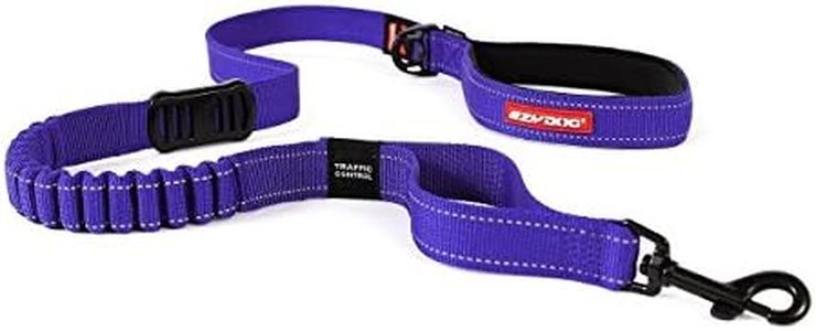 EzyDog Zero Shock Leash - Best Shock Absorbing Bungee Dog Leash & Training Lead - Double Handle Reflective Leash for Traffic Control - for Walking, Jogging and Running (48-Inch, Purple)