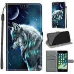 TOMYOU for iPhone 7 Plus 8 Plus Case, PU Leather Wallet Book Flip Folio Stand View Cover Pouch Compatible with iPhone 7 Plus 8 Plus Phone Case (Wolf)