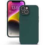 YATWIN Silicone Back Case for iPhone 14, Soft-Touch Phone Back Cover for Apple iPhone 14 - Dark Green