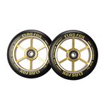 CLAS FOX 110mm One Pair Pro Stunt Scooter Wheels with ABEC-9 Bearings CNC Metal Core (2pcs) (Gold)