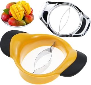 PCTC 2 Packs Mango Slicer Stainless Steel Fruit Tool for Large/Small Mangoes - Family-Friendly Effortless Pitting for Homemade Smoothies, Salads & Desserts