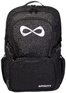 Nfinity Sparkle Backpack for Cheerleaders – Glitter Finish, Lightweight and Durable, with Ample Storage and Adjustable Straps