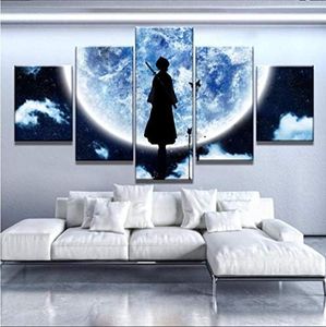 Stampe e Quadri su Tela 5 Pezzi Bleach Moon Anime Poster Poster Owall Art Home Decorations Senza Cornice Taglia A