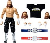 Mattel WWE Ultimate Edition Action Figure & Accessories, 6-inch Sami Zayn Collectible Set with Swappable Heads & Hands, 30 Articulation Points​