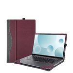 Laptop Case Cover for 15.6'' Lenovo IdeaPad 3 15ABA7 15ALC6 15IAU7 15ITL6 &IdeaPad Slim 3 15ABR8 15AMN8 15IAH8 15IRU8 15IAN8 15IRH8 Notebook Sleeve Bag，Detachable PU Leather Shell (15.6inch, Wine red)