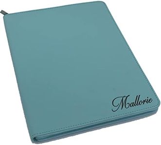 The Wedding Party Store Personalized Portfolio Pad Holder with Zipper - Custom Padfolio (Teal)