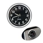 Stick On Analog Car Clock, Mini Tiny Small Luminous Car Vent Clocks Watch for Dashboard Boat Bike Home (Black)