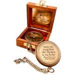 ALADEAN Romance Gift for Husband Wife - Engraved Compass 2" | Romantic Love Quote Wedding idea for Boyfriend Girlfriend Couple Festive Souvenir