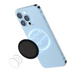 AUROX Compatible with MagSafe Base for iPhone 16/15/14/13/12 Magnetic Base Plate【Base Only】 Intended for Pop Socket Grip and Phone Ring Holder【Removable for Wireless Charging】(Black Translucent)