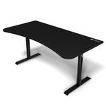 Arozzi Arena Ultrawide Curved Gaming and Office Desk with Full Surface Water Resistant Desk Mat Custom Monitor Mount Cable Management Cut Outs Under The Desk Cable Management Netting-Pure Black