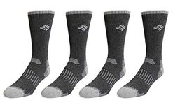 ColumbiaMensMid-calf Moisture Control Ribbed Crew 4-pack SocksBlk/Gry Marl 110-13, Black, 10-13