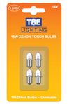 TBE LIGHTING Replacement 18v Xenon Torch Bulbs - Energy efficient Lights Compatible with 18 Volt Makita Lights / P13.5S Base Socket White Light for Headlamps/Torches/Flashlights - Pack of 4 Bulbs