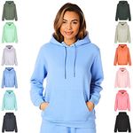 Light & Shade Women's Light and Shade Ladies Soft Touch Hoody Loungewear Hoodie Hooded Sweatshirt Top, Purple, M UK