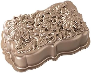 Nordic Ware USA Wildflower Cast Aluminium Loaf Pan, Toffee, 24 x 14.5 x 7.5 cm