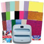 Cricut EasyPress 3 9x9 Heat Press with Variety Iron-On Materials Bundle - Beginner Smart Heat Press Kit with HTV Materials Pack, DIY Iron Pressing Machine and Heat Transfer Vinyl for DIY Apparel