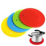 MILESTOUCH - Set of 4 Pcs Silicon Silicon Heat Resistant Table Mat, Hot Pot Holder, Car Dashboard Anti-Slip-Resistant, Dining Table Coasters Hot Pot/Utensils, Made in India