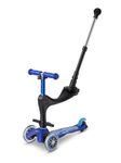 Micro Scooters | Mini 3in1 Deluxe Push Along Children's Trike | Toddler Scooter with Seat | 12mths-5yrs | Boys & Girls | Blue