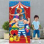 CHUYE Carnival Circus Party Decorations Carnival Party Banners Carnival Photo Door Banner Backdrop Props, Large Fabric Photo Door Banner for Carnival Circus (Hercules)