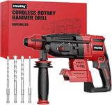 MtiolHig Rotary Hammer Drill Compatible with Milwaukee 18V: 1" SDS Plus Brushless Rotary Hammer - Fastest Drilling for Concrete Tile Wood Wall, 4 Modes with 360°Auxiliary Handle, Tool Only