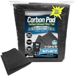 Aquarium Carbon Pad - Cut to Fit Carbon Infused Filter Pad Media for Crystal Clear Fish Tank and Ponds (10.5 Inch Width, 36 Inch Long)