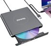 Alronly External CD/DVD Drive for Laptop/PC, USB 3.0 Type-C USB Portable Alloy Player for Computer CD DVD +/-RW Disk Drive CD Burner Writer Reader Compatible with Desktop Windows Apple Linux (F03)